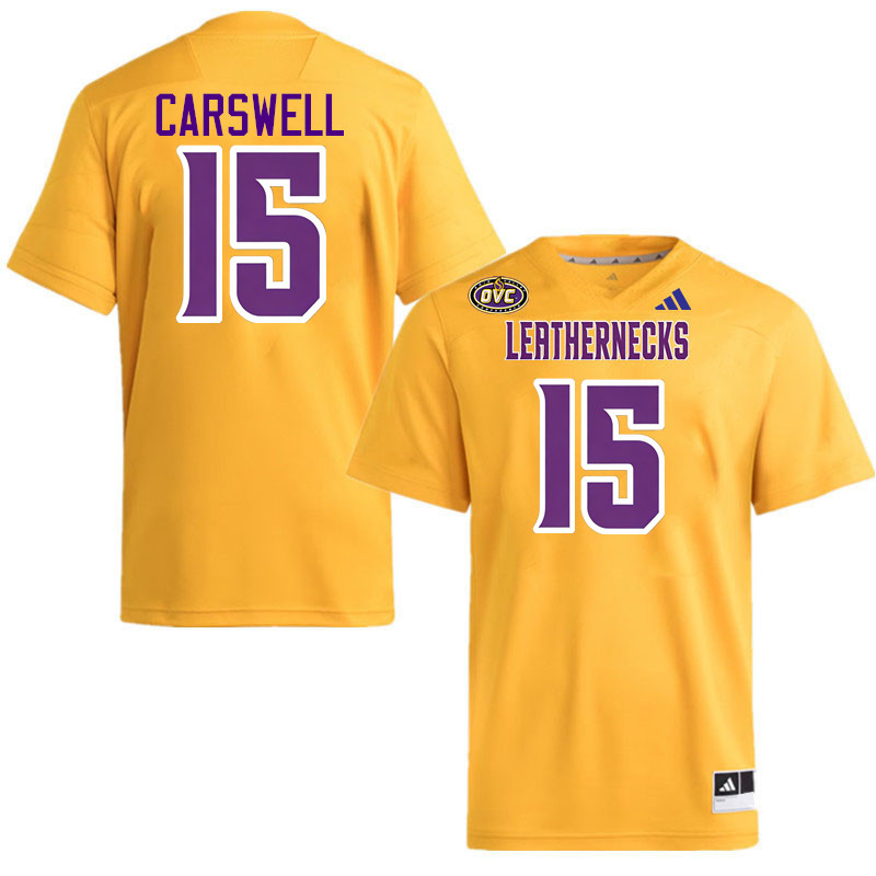 Western Illinois Leathernecks #15 Cason Carswell College Football Jerseys,Uniforms-Gold